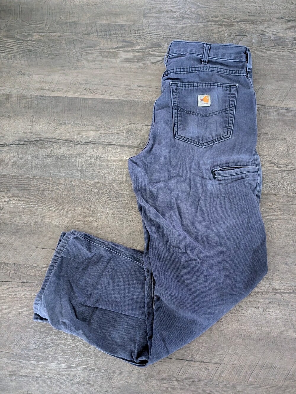 Carhartt Pants Mens 33x32 Navy Blue FR Flame Resistant Chino Workwear Twill